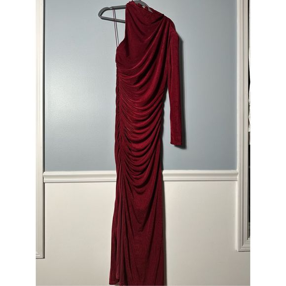 New Anthropologie MISHA Pauline Asymmetrical High-Slit Maxi Dress Size Us 10 - Picture 3 of 11